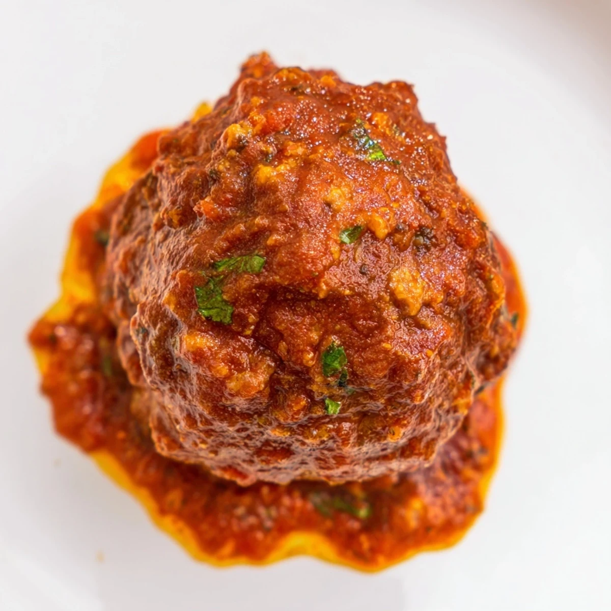 A skillet of tender Spicy Lamb Merguez Meatballs simmering in a rich, aromatic tomato sauce for a hearty dinner.