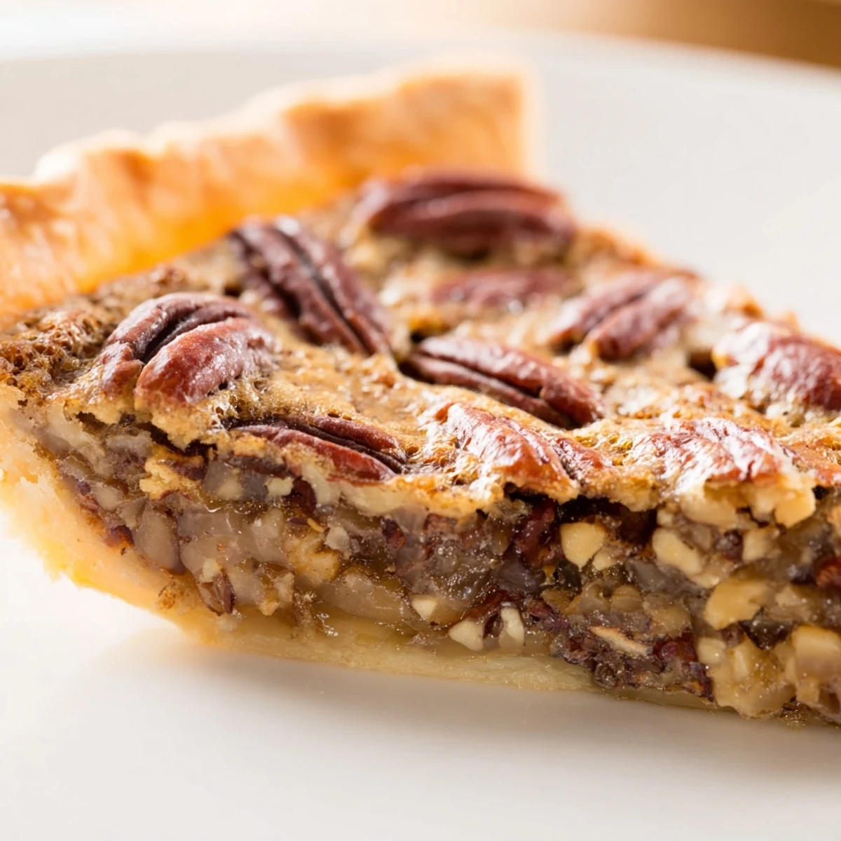 Freshly baked Southern Pecan Pie cooling on a rack, ready to be served with a dollop of whipped cream.