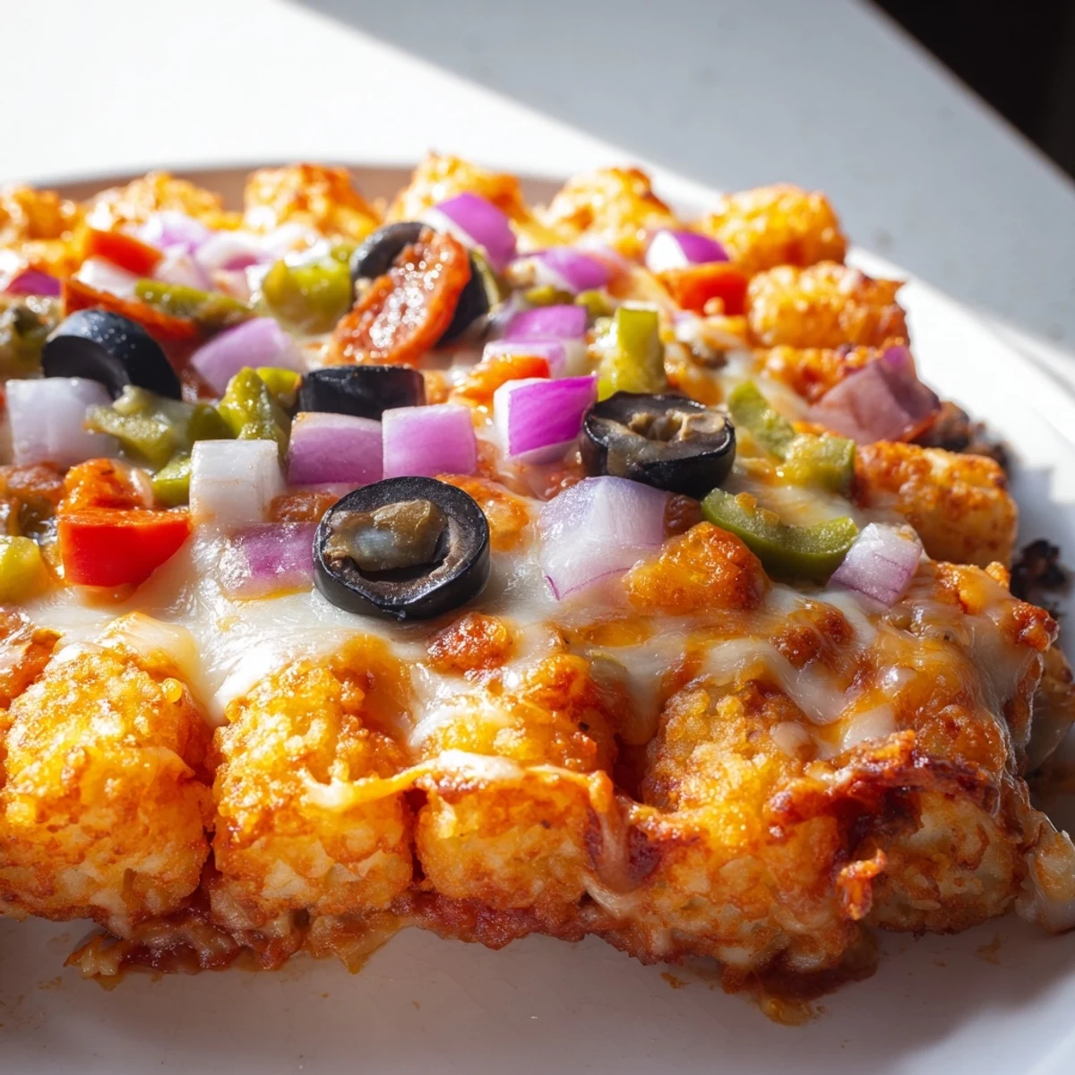 Family-style casserole dish with bubbly cheese and savory toppings, ready to serve for a comforting dinner.