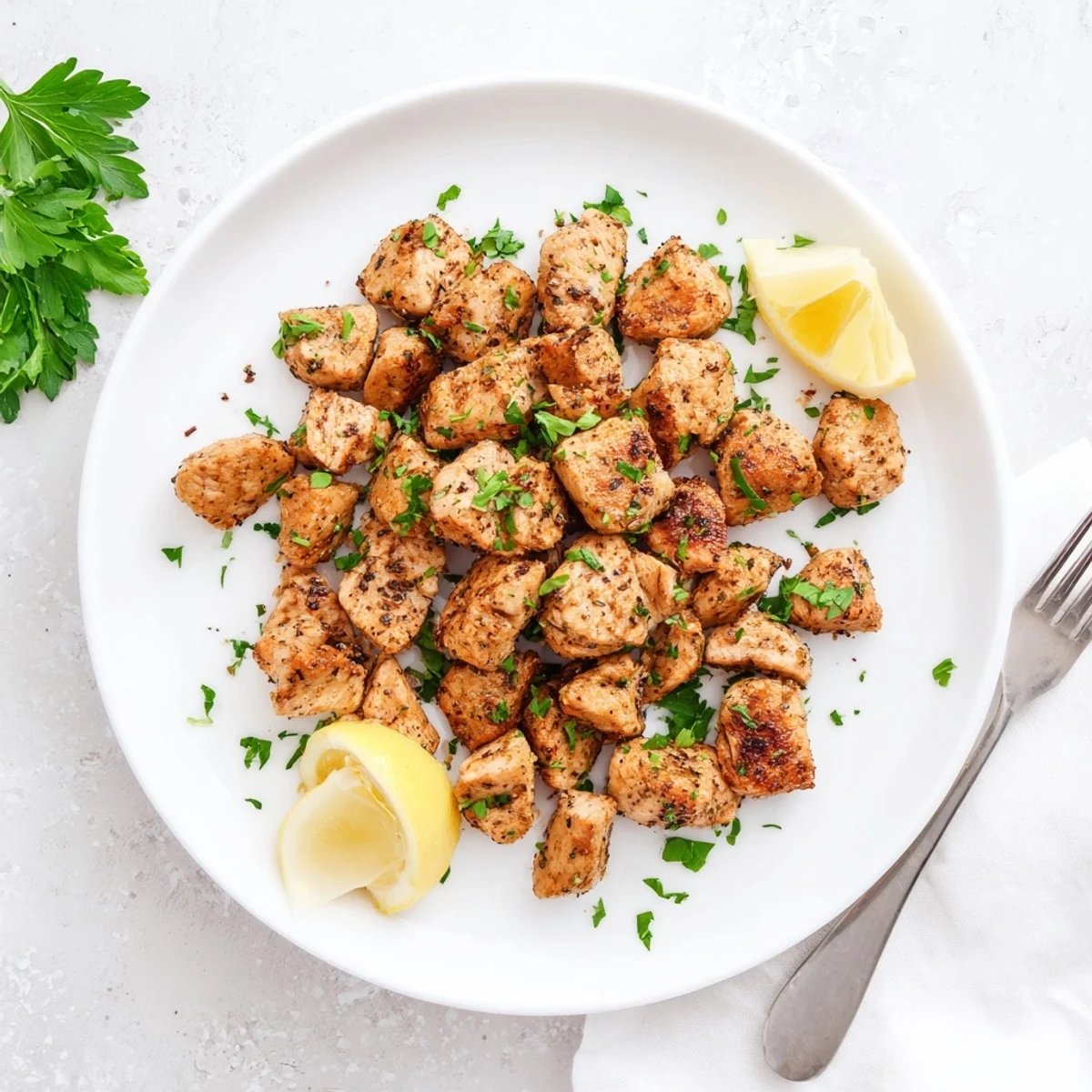 Crispy air-fried chicken pieces coated in zesty lemon herb marinade, perfect for easy weeknight dinners or appetizers