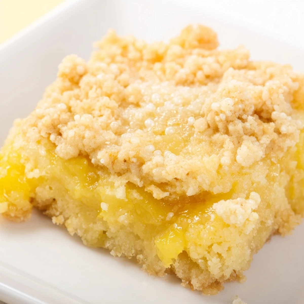 Zesty citrus lemon dump cake served warm with whipped cream or vanilla ice cream