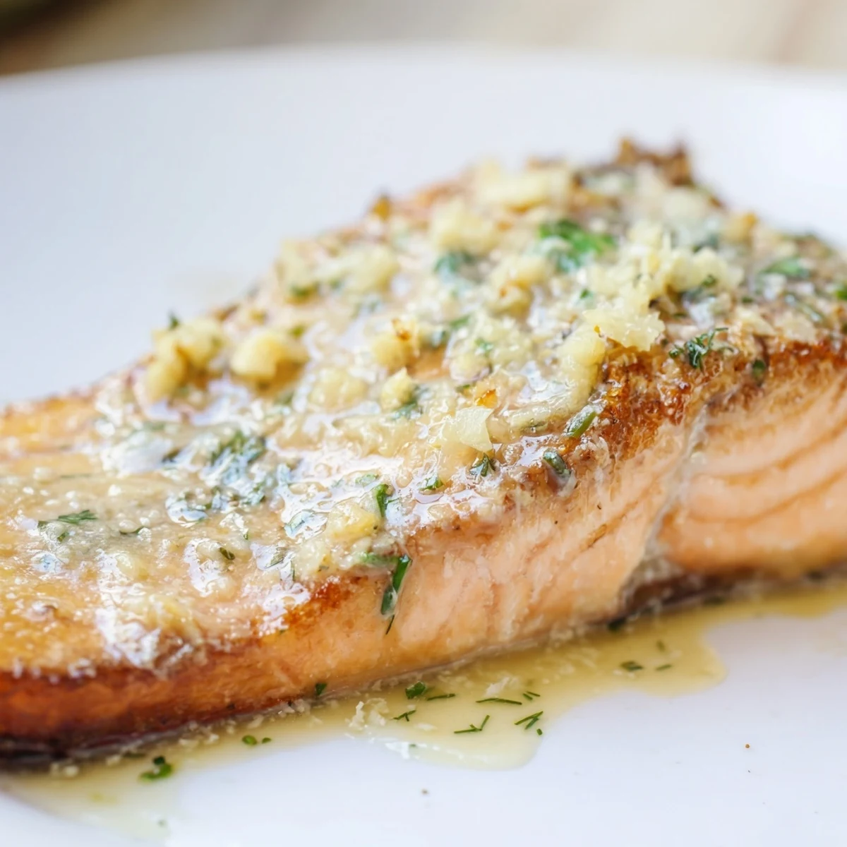 Succulent salmon pieces swimming in a luxurious white wine cream sauce with Parmesan and parsley