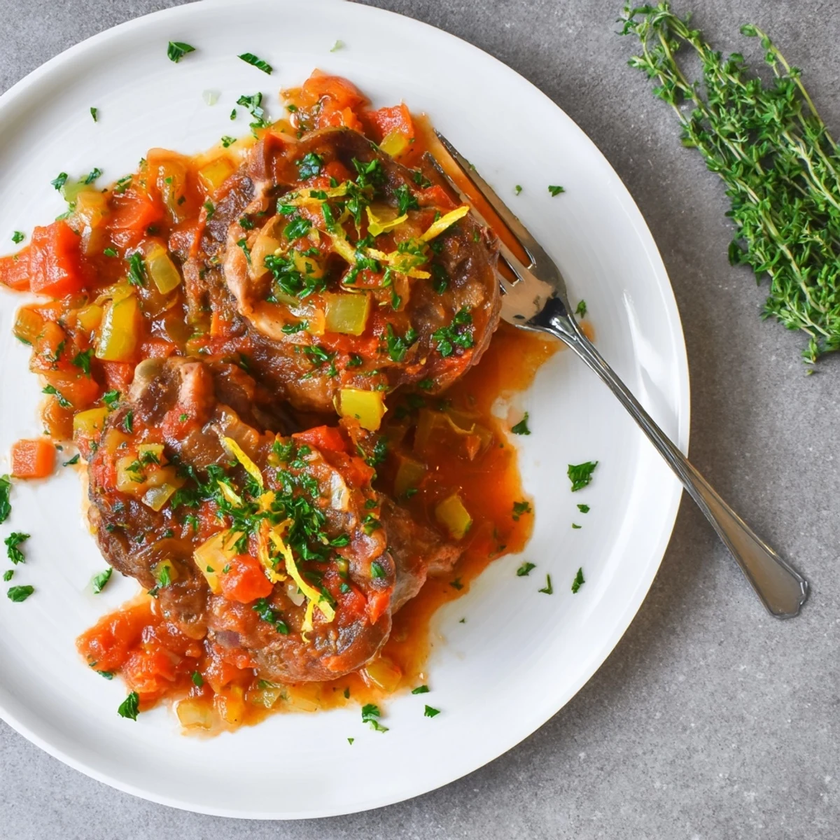 Tender Ina Garten osso buco braised to perfection alongside creamy mashed potatoes for dinner