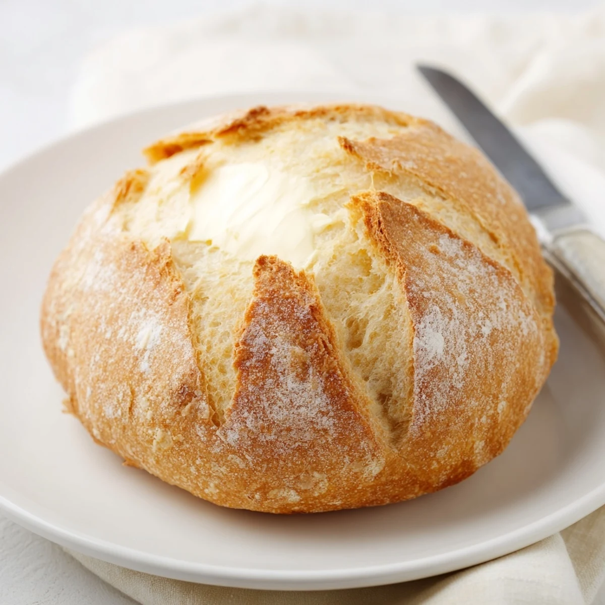 Warm crusty French bread rolls with crispy exteriors and soft tender interiors