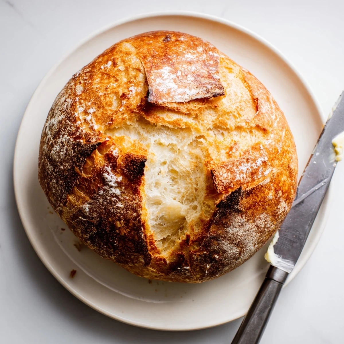 Freshly baked crusty French bread rolls served on a wooden cutting board ready for butter