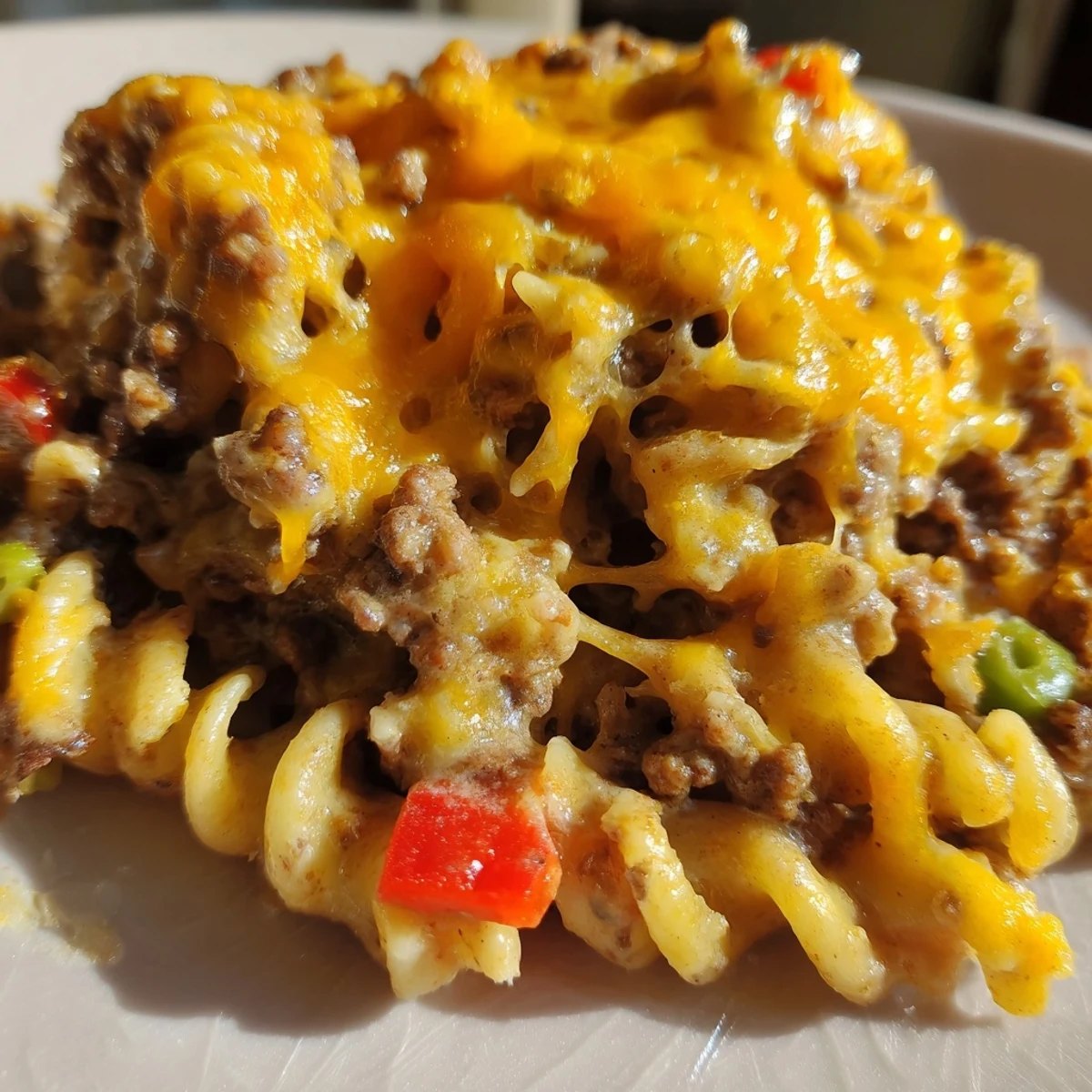 Cheesy Beef And Noodle Casserole