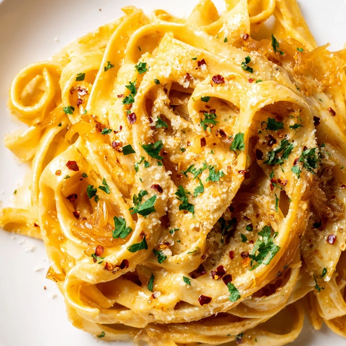 Sweet Heat Caramelized Onion Fettuccine