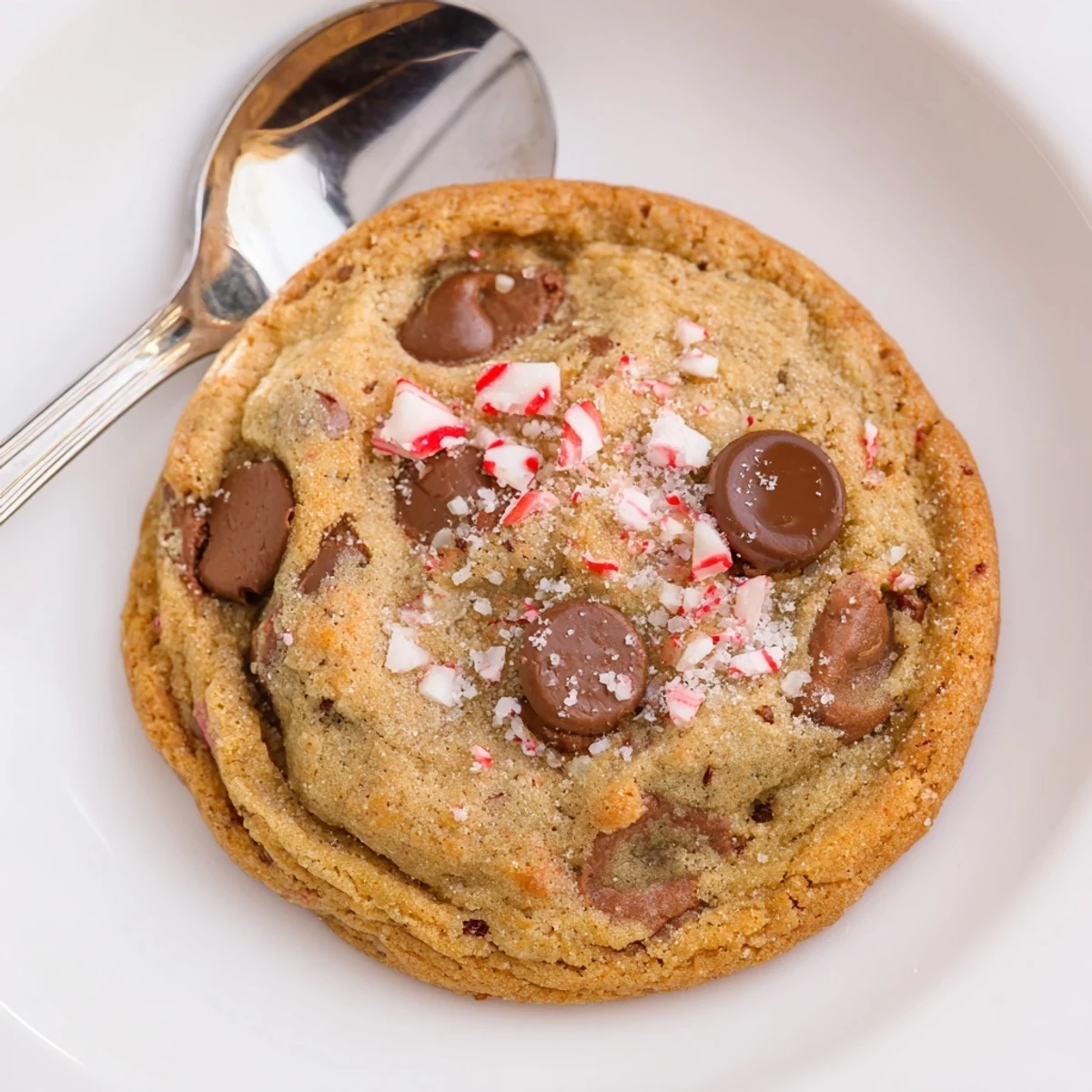 Festive Peppermint Chocolate Chip Cookies cooling on a rack, minty aroma rising